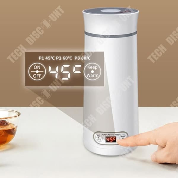 TD® Elektrisk vattenglas 350ml Smart digital display Tre justerbara hastigheter Långvarig värmebevarande