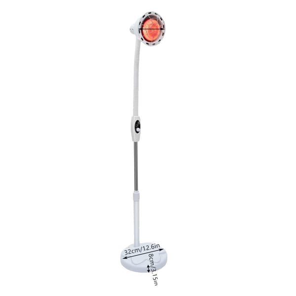 IR Värme Infraröd Lampa, Justerbar Höjd, 360° Rotation,Vit