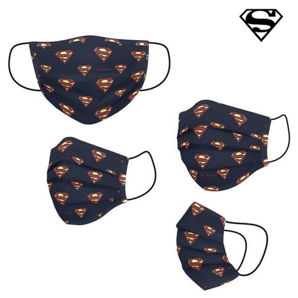 Återanvändbart Hygieniskt Munskydd av Tyg Superman Blue Barn