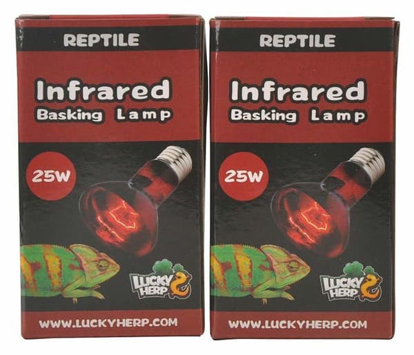 Lucky herp Paket med 2 infraröda värmelampor för reptiler, E27, skruvgänga (50 W)