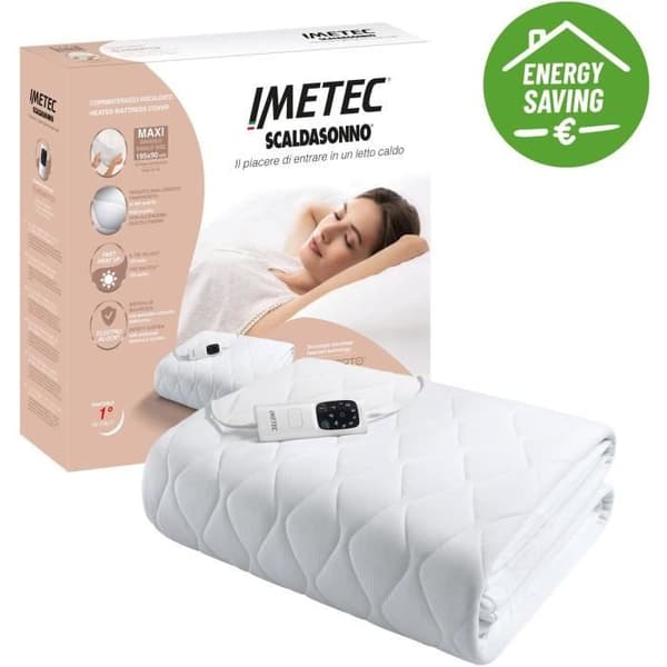 Lämmitetty sijauspatja - Imetec - 1-paikkainen Adapto Maxi 195x90 cm - 6 lämpötilaa - Hypoallergeeninen kangas - Tasainen lämpötila