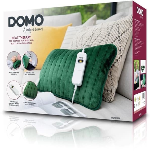 DOMO DO638K Varmepude - Superblød - Hurtig Opvarmning - 3 Temperaturniveauer - Automatisk Slukning - Aftageligt Strømkabel