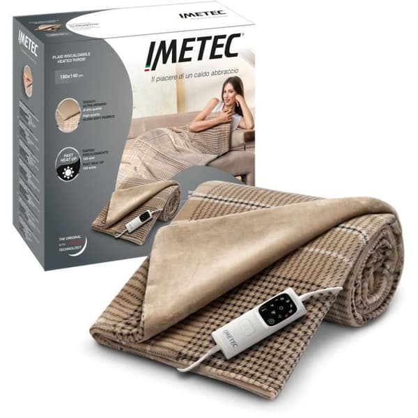 Varmetæppe - Imetec - Varmetæppe 180x140 cm - 6 temperaturer - Adapto Anti-Overheating Teknologi - Vaskbar