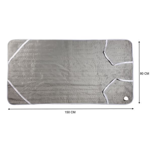 DOMO Elektrisk Sengevarmer til 1 Person - 6 Varmeniveauer - Flannel Fleece - 150x80 cm - Grå