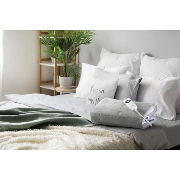 DOMO Elektrisk Sengevarmer til 1 Person - 6 Varmeniveauer - Flannel Fleece - 150x80 cm - Grå