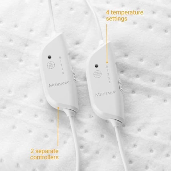 Varmetopmadras – Dobbeltsengvarmer – medisana HU 676 – vaskbar – 4 temperaturniveauer – automatisk slukning – 150x160 cm