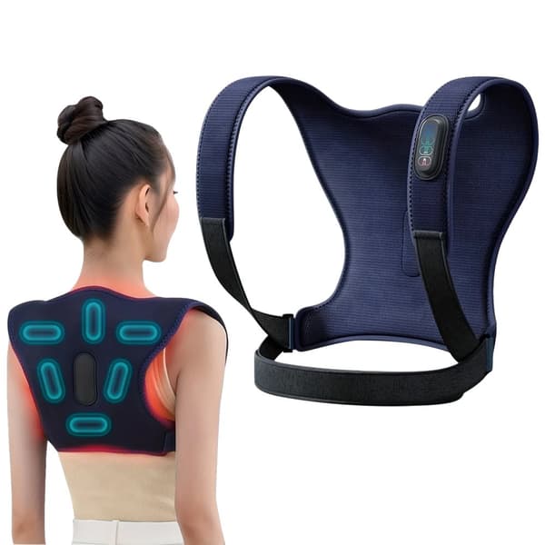 Ryg- og skuldermassager, ergonomisk design, selvopvarmningsteknologi,Blå