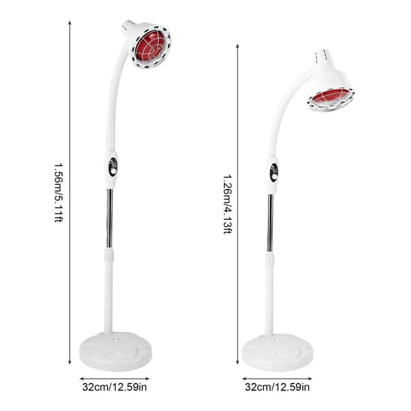 Fjerninfrarød bage lampe, 275W effekt, 360° justerbar vinkel,HVID