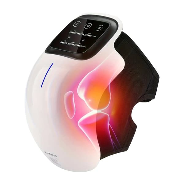 Knee Massager, Bærbar, Justerbar Temperatur, Vibrationsterapi,hvid