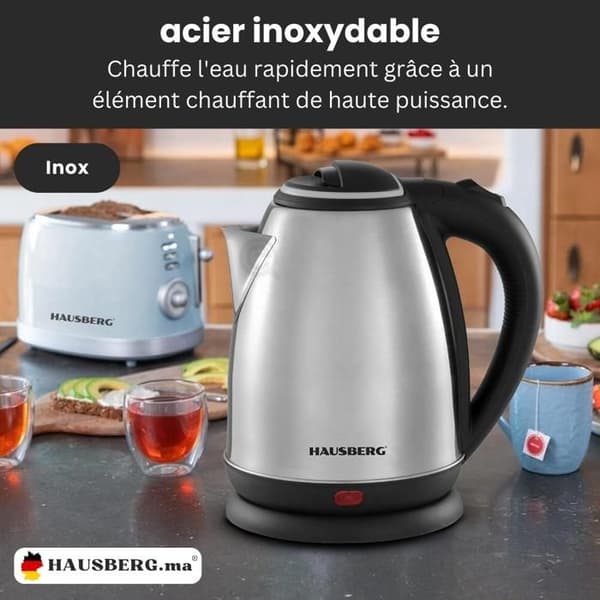 Hausberg HB-3615 Vattenkokare i stål 1,8 Liter 1500W