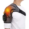 Miniatyrbillede 1 af 2: Opvarmet skulderindpakning, trådløse vibrationsmassagepuder, 3 niveauer af opvarmning, genopladeligt lithiumbatteri,Grå