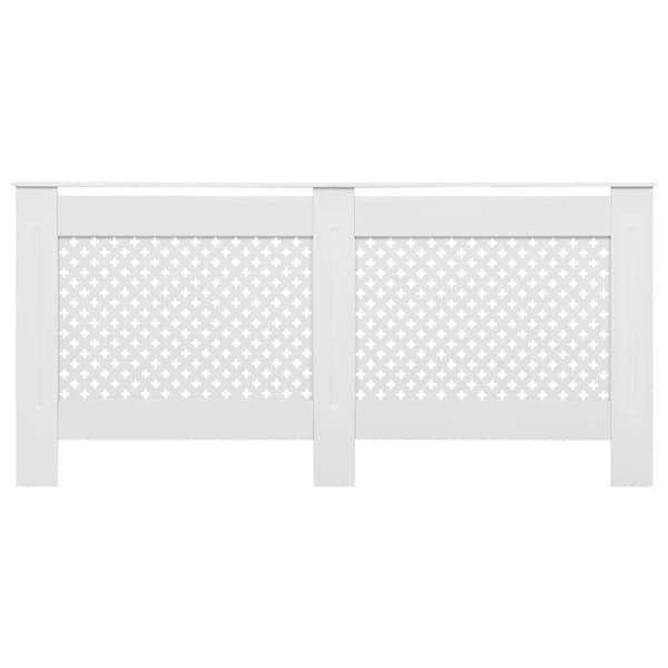 vidaXL Lämpöpatterin suojat 2 kpl valkoinen 172x19x81,5 cm MDF