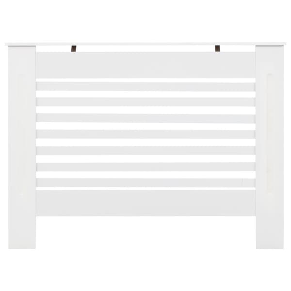 vidaXL Lämpöpatterin suojat 2 kpl valkoinen 112x19x81,5 cm MDF