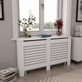 Miniatyrbilde 3 av 9: vidaXL Radiatordeksler 2 stk hvit 152x19x81,5 cm MDF