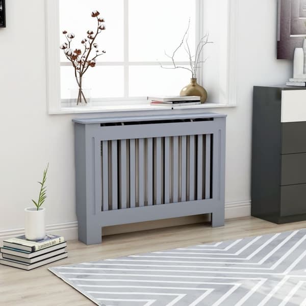 vidaXL Radiatordeksel antrasitt 112x19x81,5 cm MDF