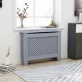Miniatyrbillede 2 af 9: vidaXL radiatorskjuler 112x19x81,5 cm MDF antracitgrå