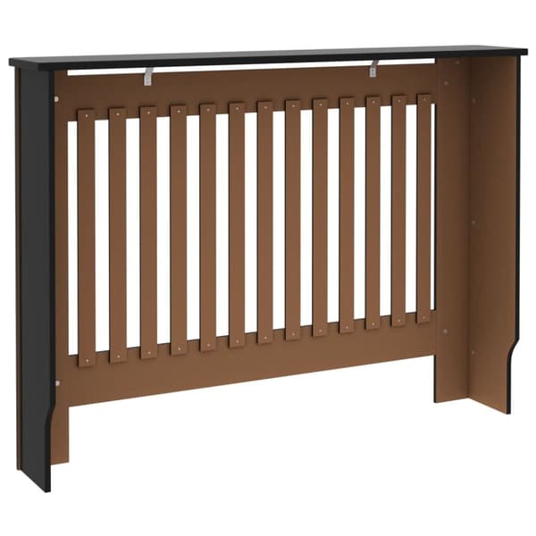 vidaXL Lämpöpatterin suoja musta 112x19x81,5 cm MDF