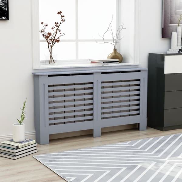 vidaXL radiatorskjuler 152x19x81,5 cm MDF antracitgrå