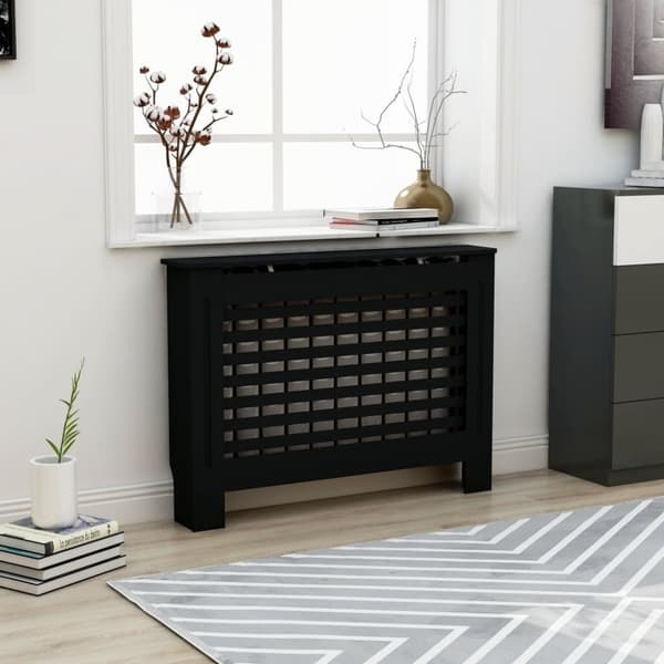 vidaXL radiatorskjuler 112x19x81,5 cm MDF sort