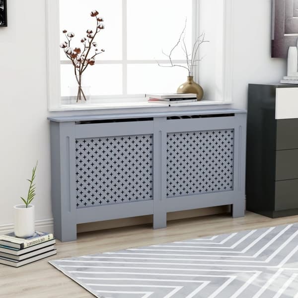 vidaXL radiatorskjuler 152x19x81,5 cm MDF antracitgrå