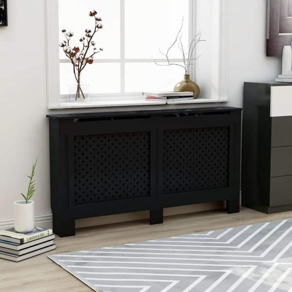 vidaXL radiatorskjuler 152x19x81,5 cm MDF sort