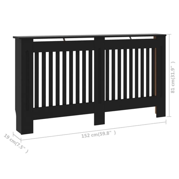 vidaXL radiatorskjuler 152x19x81,5 cm MDF sort
