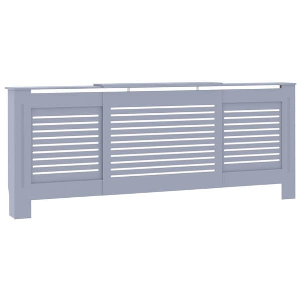 vidaXL Radiatordeksel MDF grå 205 cm