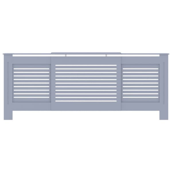 vidaXL Radiatordeksel MDF grå 205 cm
