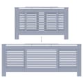 Miniatyrbilde 6 av 9: vidaXL Radiatordeksel MDF grå 205 cm