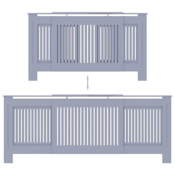vidaXL Elementskydd MDF grå 205 cm
