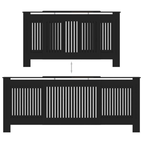 vidaXL MDF lämpöpatterin suoja musta 205 cm