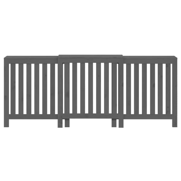 vidaXL Lämpöpatterin suoja harmaa 210x21x85 cm täysi mänty