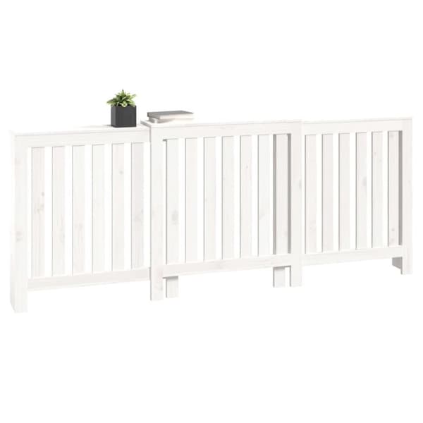 vidaXL radiatorskjuler 210x21x85 cm massivt fyrretræ hvid
