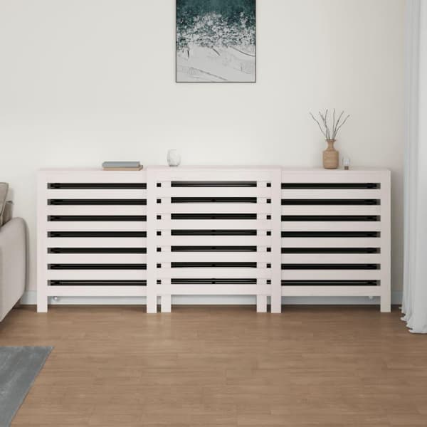 vidaXL Elementskydd vit 210x21x85 cm massiv furu
