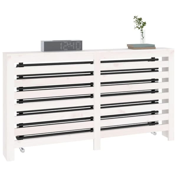 vidaXL Radiatordeksel hvit 153x19x84 cm heltre furu