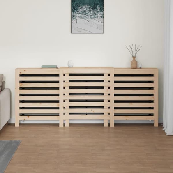 vidaXL radiatorskjuler 210x21x85 cm massivt fyrretræ
