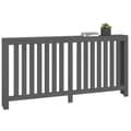 Miniatyrbilde 4 av 8: vidaXL Radiatordeksel grå 169x19x84 cm heltre furu