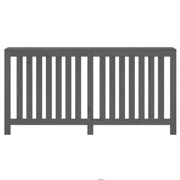 vidaXL Radiatordeksel grå 169x19x84 cm heltre furu