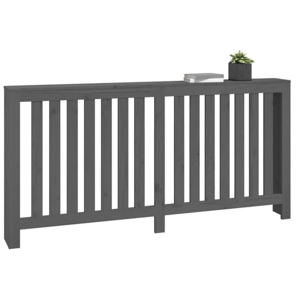 vidaXL radiatorskjuler 169x19x84 cm massivt fyrretræ grå