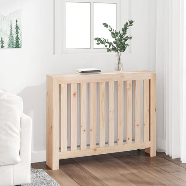 vidaXL radiatorskjuler 108,5x19x84 cm massivt fyrretræ