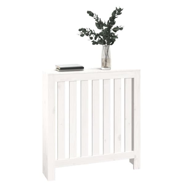 vidaXL Radiatordeksel hvit 79,5x19x84 cm heltre furu