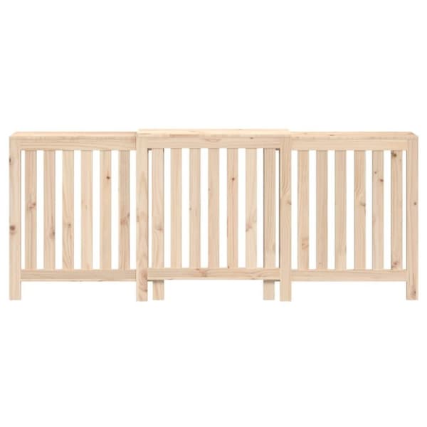vidaXL Radiatordeksel 210x21x85 cm heltre furu