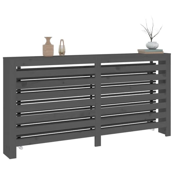 vidaXL radiatorskjuler 169x19x84 cm massivt fyrretræ grå