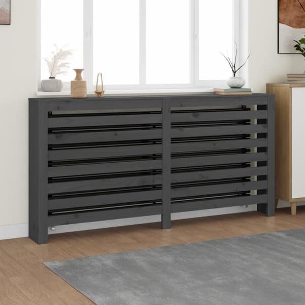 vidaXL radiatorskjuler 169x19x84 cm massivt fyrretræ grå