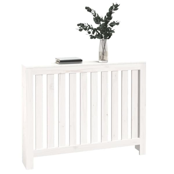vidaXL Radiatordeksel hvit 108,5x19x84 cm heltre furu