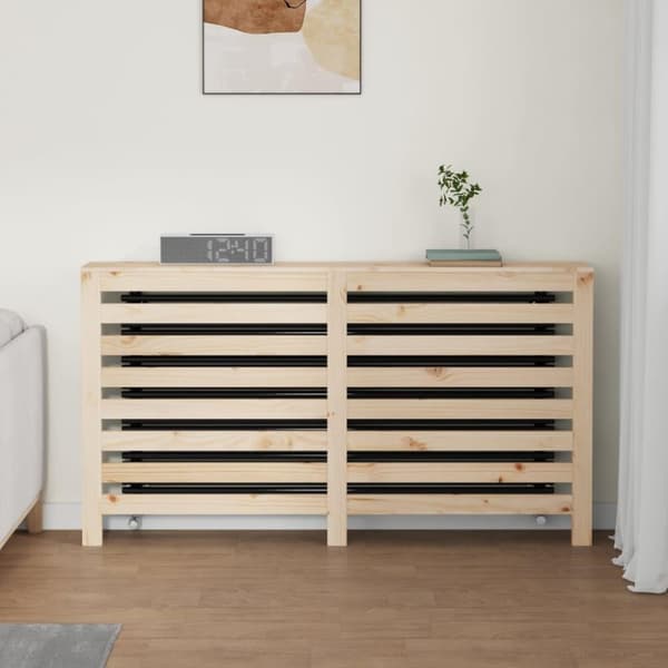vidaXL Radiatordeksel 153x19x84 cm heltre furu