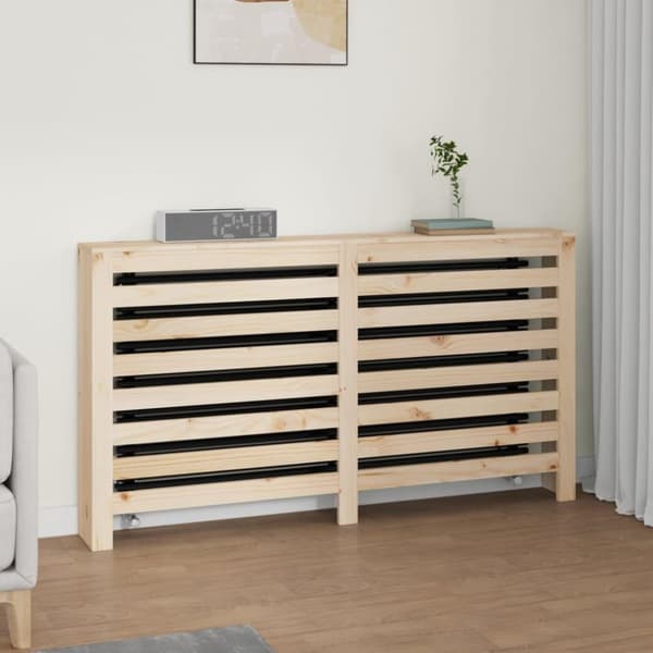 vidaXL Radiatordeksel 153x19x84 cm heltre furu