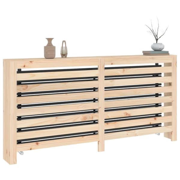 vidaXL Radiatordeksel 169x19x84 cm heltre furu
