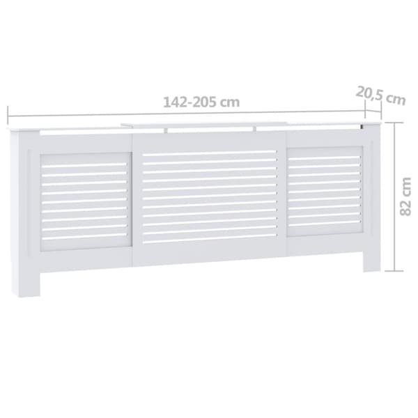 radiatorskjuler 205 cm MDF hvid