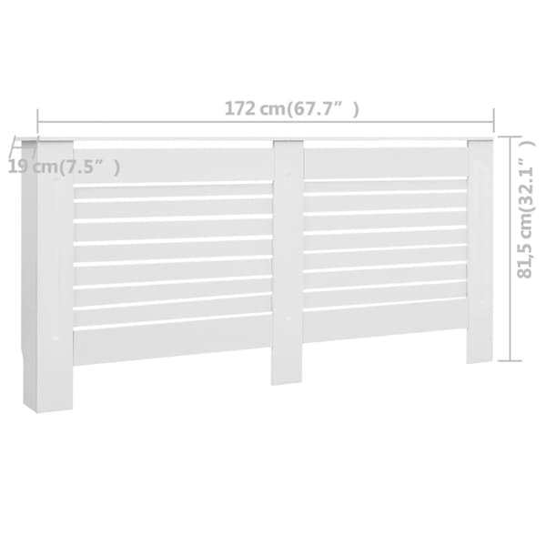radiatorskjuler MDF 172x19x81,5 cm hvid